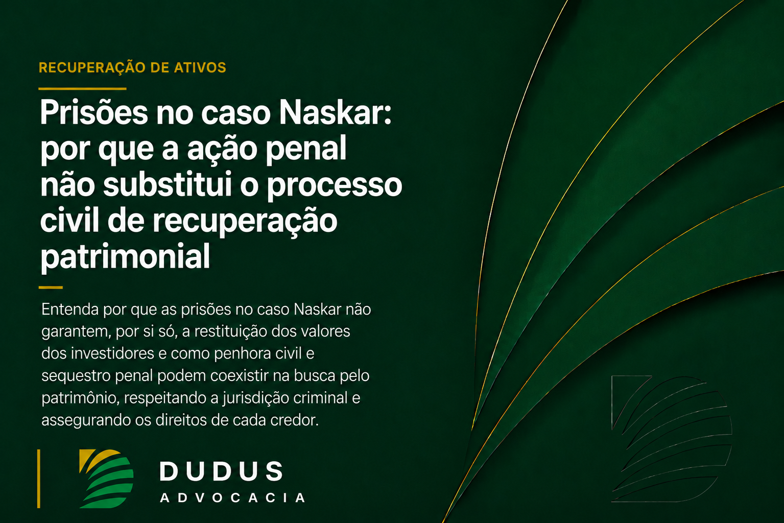 Prisões no caso Naskar: por que a ação penal não substitui o processo civil de recuperação patrimonial